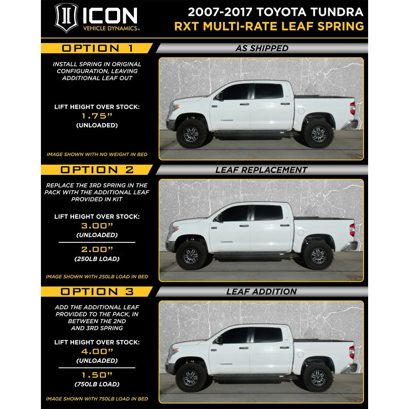 2007+ Toyota Tundra Multi-Rate RXT Leaf Spring Kit - NEO Garage