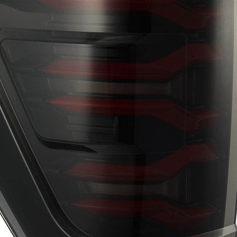 AlphaRex 21-22 Ford F150 LUXX-Series LED Tail Lights Black-Red
