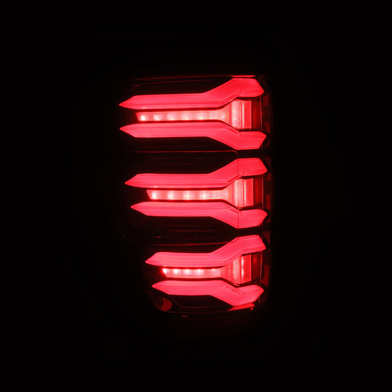 AlphaRex 21-22 Ford F150 LUXX-Series LED Tail Lights Black-Red