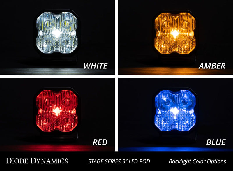 Diode Dynamics Stage Series 3" SAE White Max LED Pod w/Backlighting